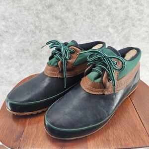 Life Outdoors Vegan Women Size 8M Duck Outdoor Boots Vtg 90's Leather Navy Green